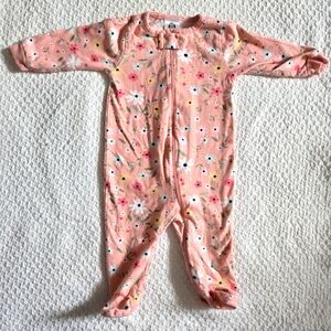Gerber Baby Girl Floral Zippered Sleeper 0-3 Months